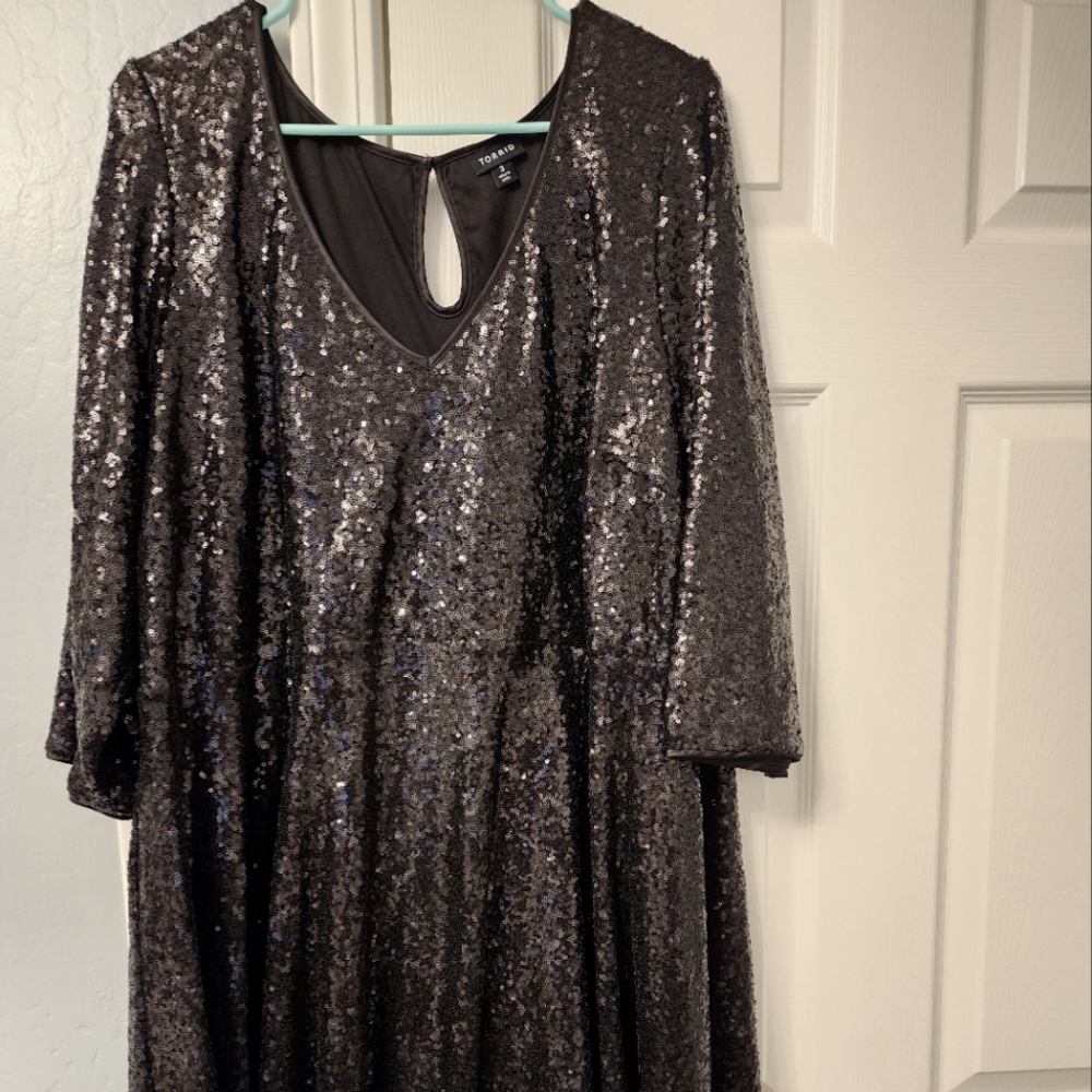 Torrid Size 3 Black Sequin Dress